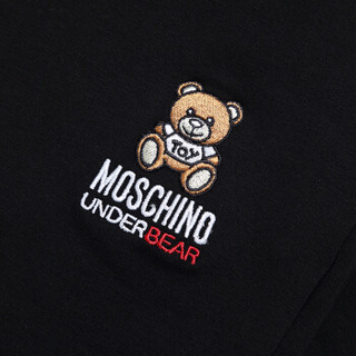 MOSCHINO UNDERWEAR 莫斯奇诺  男士黑色小熊系列棉质休闲束脚长裤 1 A4304 8101 0555 XL码