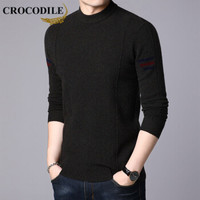 鳄鱼恤（CROCODILE）羊毛衫 男士2019秋冬新款时尚潮流百搭休闲毛衣 2013-X9658 深灰色 L