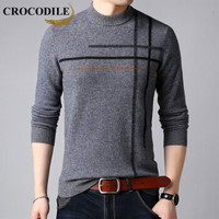 鳄鱼恤（CROCODILE）羊毛衫 男士2019秋冬时尚潮流韩版休闲修身毛衣 2013-X8503 灰色 3XL