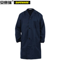 安赛瑞 劳保服蓝大褂 劳保大褂工作服 仓库搬运车间工人工作服 连体防尘服大褂长袖 工装 藏蓝色 XXXL 26043