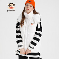 Paul Frank/大嘴猴 2019冬季新品羽绒服女潮宽松无袖韩版连帽马甲外套 PFCPV194464W 白色 XL