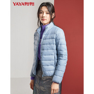 鸭鸭（YAYA）羽绒服女短款立领轻薄款修身韩版简约女装外套 B-511102 米杏色 160