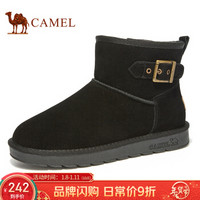 骆驼（CAMEL） 加绒保暖防滑耐磨短筒男士雪地靴 A942294179 黑色 42