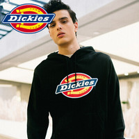 Dickies 帝客 秋季新品情侣款logo印花连帽男女同款 卫衣男长袖卫衣DK007060 黑色 XXL