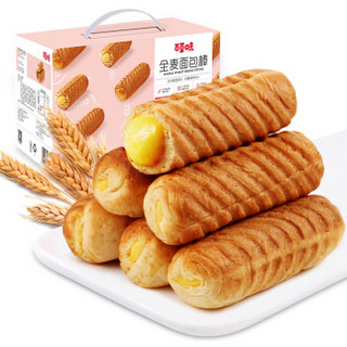 百草味 早餐营养蛋糕休闲零食品小吃整箱 手撕全麦面包棒800g/箱