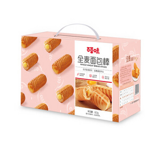 百草味 早餐营养蛋糕休闲零食品小吃整箱 手撕全麦面包棒800g/箱