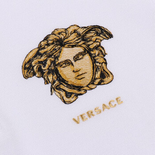 VERSACE 范思哲 奢侈品 19秋冬新款 男士白色棉质美杜莎头像短袖POLO衫 A83572 A230671 A001 XL码