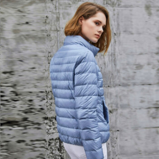 商品坦博尔 2019新款女士羽绒服女时尚轻薄立领修身外套tb19266 银灰