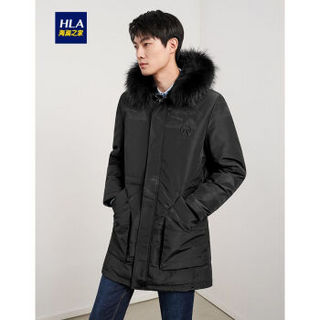 HLA海澜之家羽绒服男2019冬季新品时尚花纹温暖鹅羽绒外套HWRAD4R100A黑色花纹(K1)170/88A(48) cz