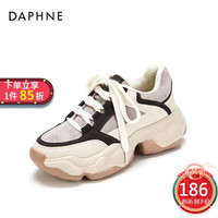 Daphne/达芙妮拼接松糕厚底老爹鞋温暖毛布内里运动鞋