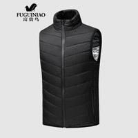 富贵鸟男士冬季马甲男USB发热中老年冬装保暖坎肩爸爸装男装 黑色 XL