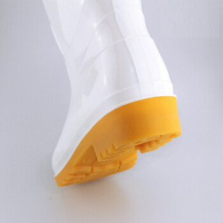 回力女士中高筒雨鞋雨靴胶鞋套鞋防水耐油食品靴厨房鞋 862 白色 38