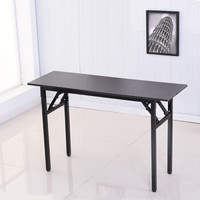 佐盛折叠桌子长条桌培训桌简易桌课桌电脑桌学习桌子单层黑胡桃 120*40*75