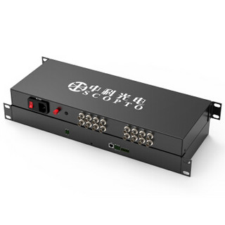 中科光电 16V机架式数字高清视频16路数字光端机 高清数字视频光端机 ZK-16V-1Upro支持CVI 光纤收发器延长器