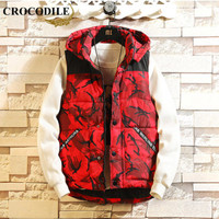 鳄鱼恤（CROCODILE）马甲 男士2019秋冬时尚潮流青春休闲修身马甲 A076-606 红色 L