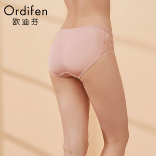 欧迪芬商场同款女士中腰平角裤衩女式蕾丝提臀性感无痕内裤 OP8545 百合粉 M