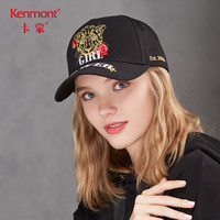 卡蒙（Kenmont）km-5062 全棉黑色帽子秋冬天刺绣字母鸭舌帽女韩版百搭棒球帽硬顶有型 黑色 57 cm