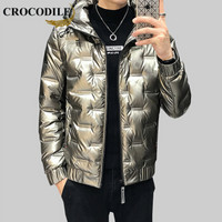 鳄鱼恤（CROCODILE）羽绒服 男士2019冬季新款韩版时尚休闲连帽轻薄羽绒服外套 D240-S015 金色 L