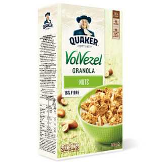 荷兰进口 桂格（QUAKER）GRANOLA 坚果即食干脆燕麦片 400g/盒 代餐零食