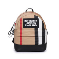 BURBERRY 巴宝莉/博柏利 奢侈品童装 19秋冬新款 男女童典藏米色织物配皮双肩背包 80186431