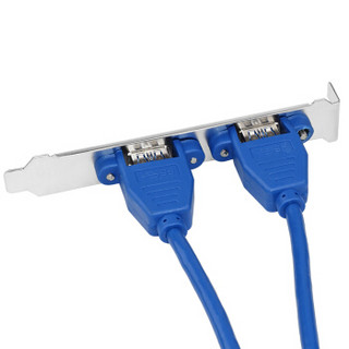 魔羯（MOGE）MC8230 USB3.0后置挡板扩展线20针/19PIN转双USB3.0挡板线扩展卡USB延长线 2口USB3.0全高挡片