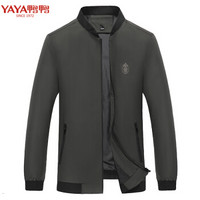鸭鸭（YAYA）夹克男2019新款时尚休闲棒球领服大码夹克衫 GSJK0001 黑色 2XL