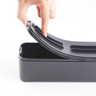 阿司倍鹭（ASVEL）塑料带饭盒微波炉加热单层分格 日式成人午餐盒 银色810ml