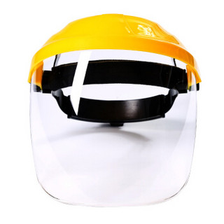 班工（bangong）头戴式电焊面罩面部防护防飞溅焊接防护面罩焊工焊接面屏 YB-1007-1 黄顶透明屏