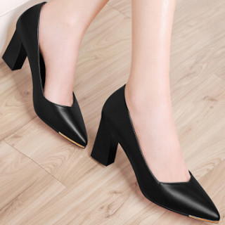 商品古奇天伦(guciheaven)女士 时尚百搭舒适职业正装高跟皮鞋 8645-1