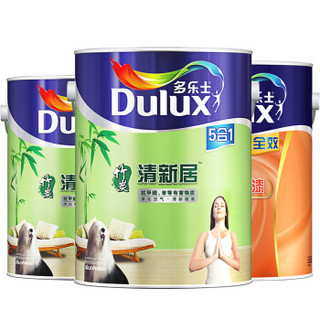 多乐士（Dulux）竹炭清新居五合一墙面漆 内墙乳胶漆 油漆涂料 墙面漆A895+A748套装16L白色