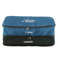 M Square 双层衣物收纳袋 出差旅行衣物收纳包整理包 旅行收纳用品 海军蓝拼色