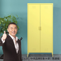 中伟更衣柜员工柜储物柜大衣柜钢制铁皮柜寄存柜鞋柜二门更衣柜可定制黄色