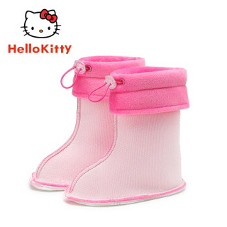 Hellokitty 雨鞋 凯蒂猫卡通儿童雨鞋学生四季防滑公主可爱幼儿轻便加绒款宝宝女童水鞋 粉红 180码