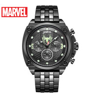 漫威(MARVEL)手表复仇者联盟 蜘蛛侠经典三盘六指针商务男表石英表 精钢 M-9080BBB-2