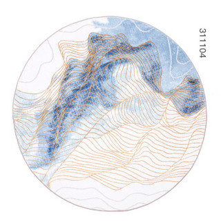 丽家地毯 家用轻奢圆形地毯 现代简约客厅茶几毯欧式北欧卧室圆形毯 蓝色芳华311104 160*160cm