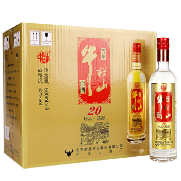 商品牛栏山 白酒 浓香型 二锅头 红标 珍品陈酿(20)土豪金 42度 500ml