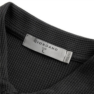 佐丹奴（Giordano） POLO衫 男polo衫秋冬加厚华夫格POLO衫男士高端保罗衫01019783  09标志黑色 中码