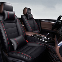 布雷什(BOLISH)四季通用皮革汽车坐垫全包汽车座垫迈腾英朗别克宝来轩逸朗逸汽车座套车坐椅套豪华款黑红款