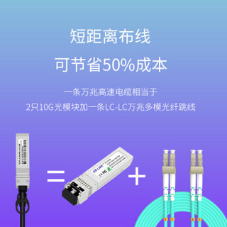 EB-LINK EB-SFP-H10GB-CU3M 万兆SFP+高速电缆DAC堆叠直连10G线缆兼容华三H3C