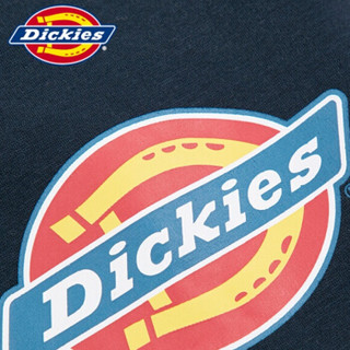 Dickies19秋冬新品 抓绒棉面料左腿logo印花卫裤 男式罗纹脚口长裤 卫裤男DK007020 黑色 XL