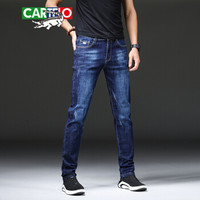 卡帝乐鳄鱼（CARTELO）牛仔裤 男士潮流休闲百搭弹力青年牛仔长裤子B235-1801蓝色33