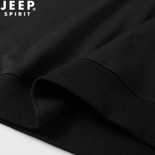 吉普 JEEP 长袖T恤男秋季薄款棉休闲运动圆领套头卫衣 SS6524 灰色 4XL