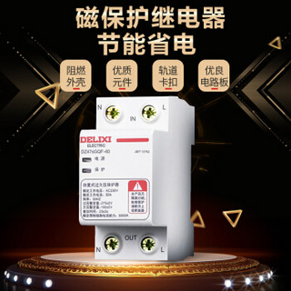 德力西电气 DELIXI ELECTRIC 德力西自复式过欠压保护器上进下出 自复式220V家用  DZ47GQF 1P+N 32A