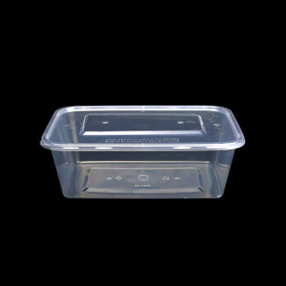 金盛昱（JSY）方形餐盒 1500ml一次性外卖透明塑料打包盒汤碗保鲜盒 150套  RYCF1500