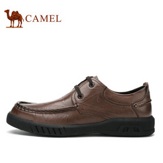 骆驼（CAMEL） 轻便软底舒适商务休闲皮鞋男 A932155180 棕色 40