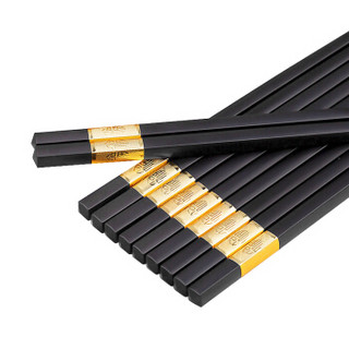 客满多 合金筷子 不锈不发霉耐高温合金筷不含钢10双装 礼品家用酒店日式筷子KC932