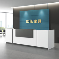 中伟前台接待台简约现代咨询迎宾收银台前台办公桌吧台办公室柜台1800*600*1050