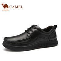 骆驼（CAMEL） 牛皮软底舒适商务休闲男士皮鞋 A932287770 黑色 42