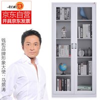 钱柜 文件柜钢制A4档案盒办公柜铁皮柜资料柜档案柜储物柜通玻对开柜常规实用款