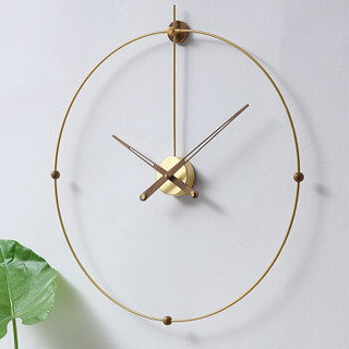 Timess挂钟西班牙简约挂钟时尚轻奢极简钟表北欧办公室客厅装饰时钟现代创意 金色80CM